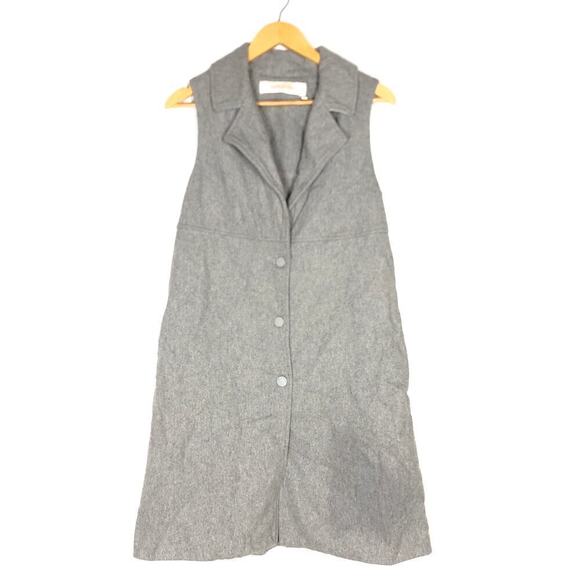 See by Chloe City Wool Vest Sleeveless Button Front Oversized Drizzle Grey 2 - Picture 6 of 14